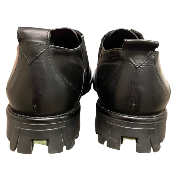 Sport Donald J Pliner Leather Zip Loafers Black Chunky Lug Sole Womens Size 10 M - Picture 10 of 14